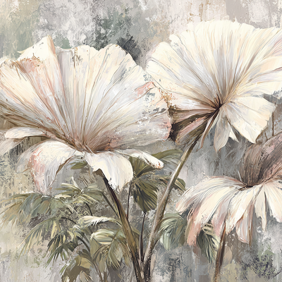 Ivory Hibiscus Luxe Wall Mural - image 1