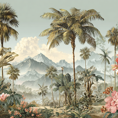 Serene Tropicana Panoramic Wall Mural - image 1