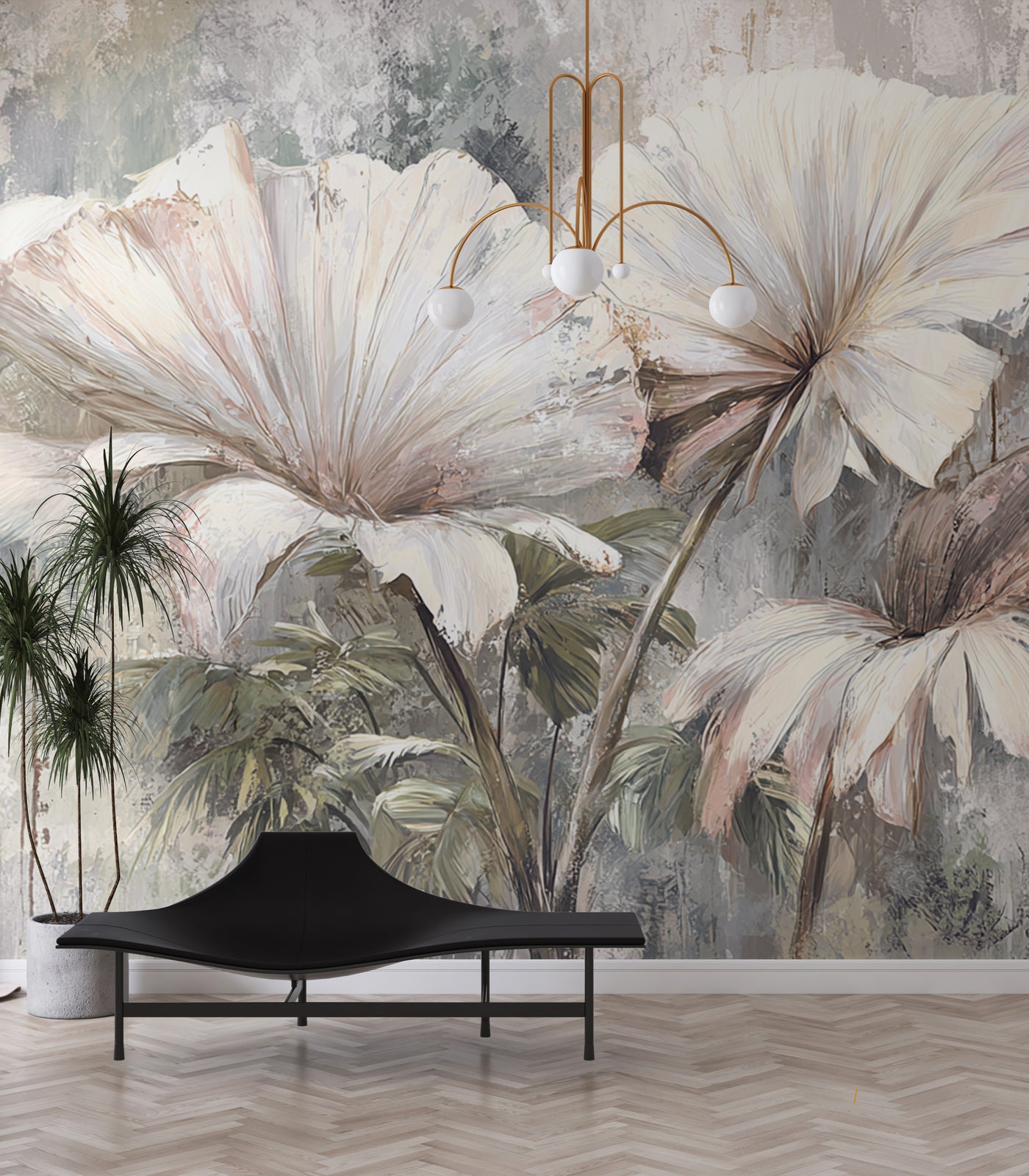 Ivory Hibiscus Luxe Wall Mural - image 2