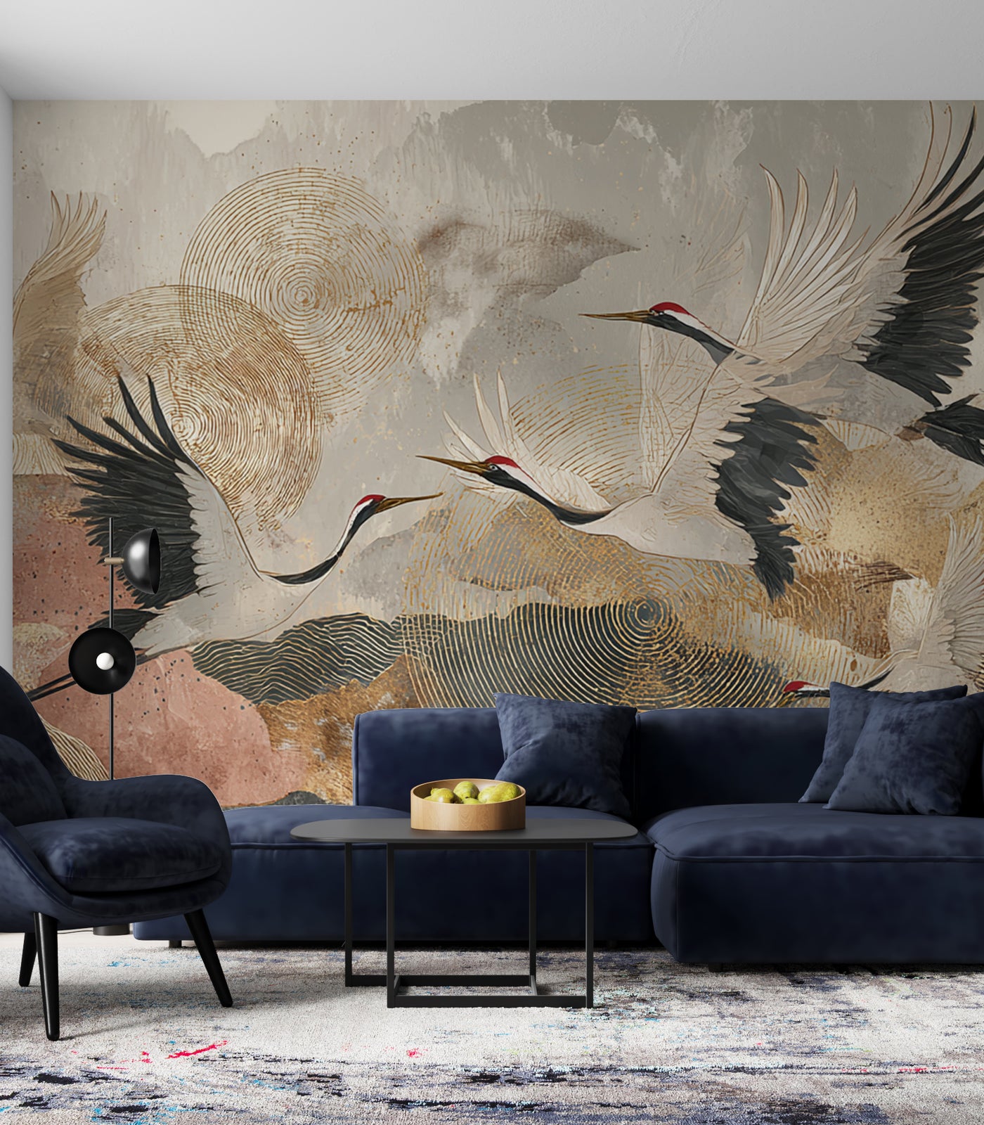 Golden Crane Panorama Wall Mural - image 5