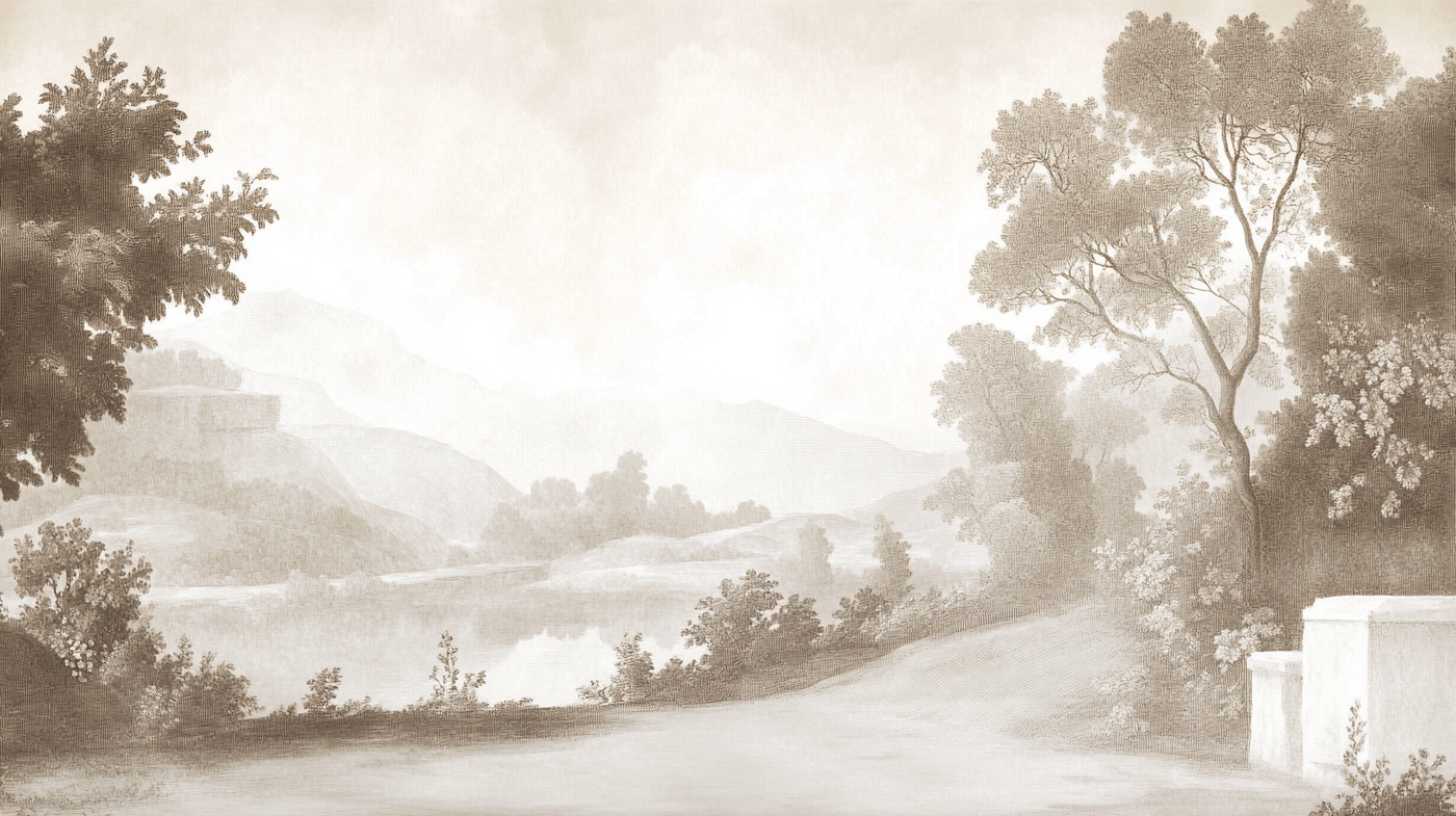 Landscape Wallpaper Mural | Luxury Neutral Interior Decor