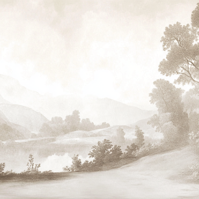 Landscape Wallpaper Mural | Luxury Neutral Interior Decor