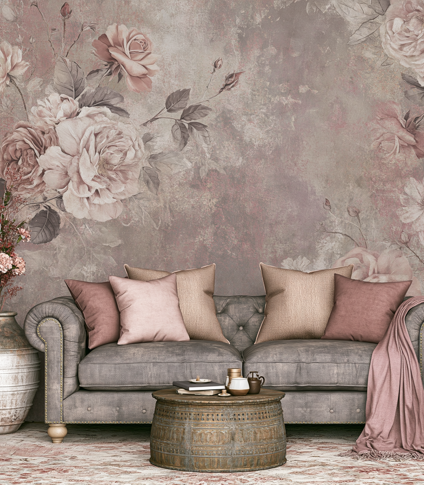 Floral Wallpaper Mural | Floral Wallpaper Mural Interior Decor