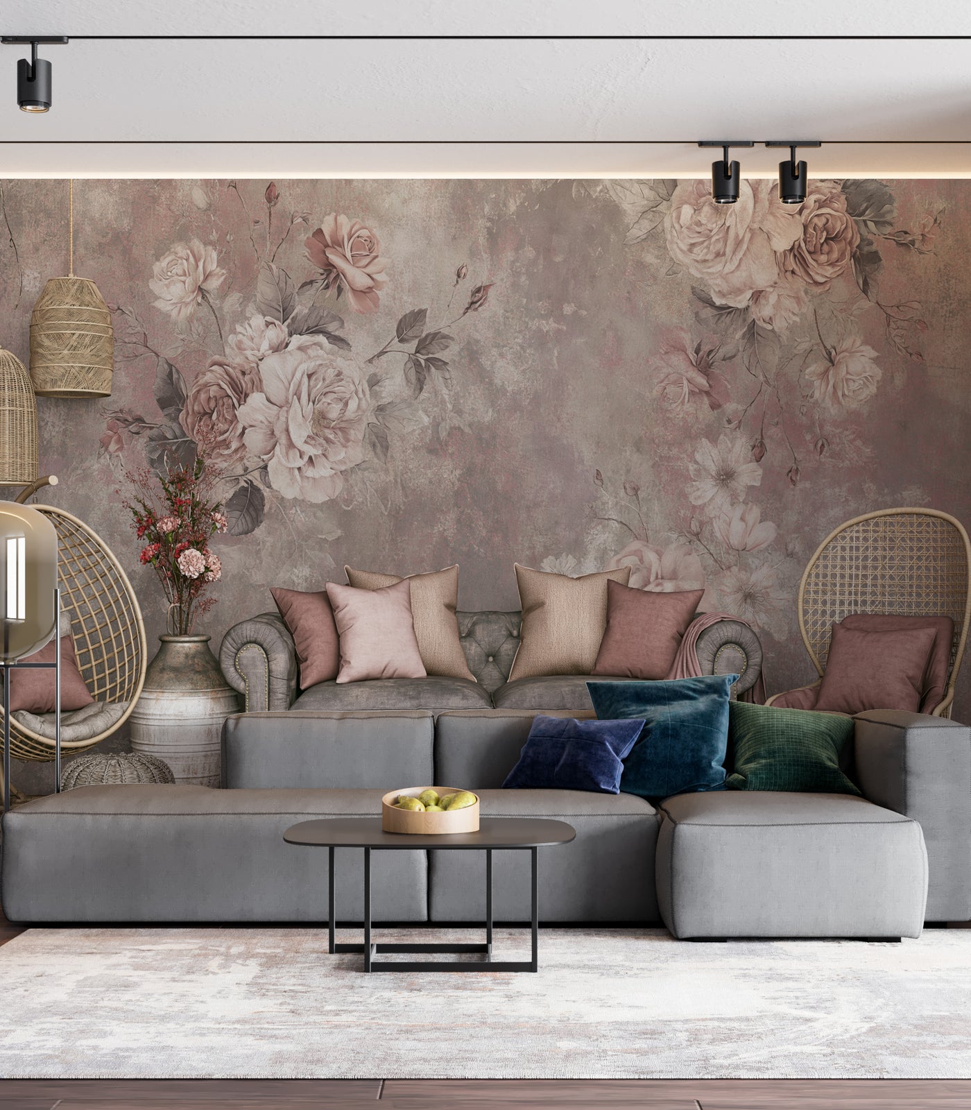 Floral Wallpaper Mural | Floral Wallpaper Mural Interior Decor