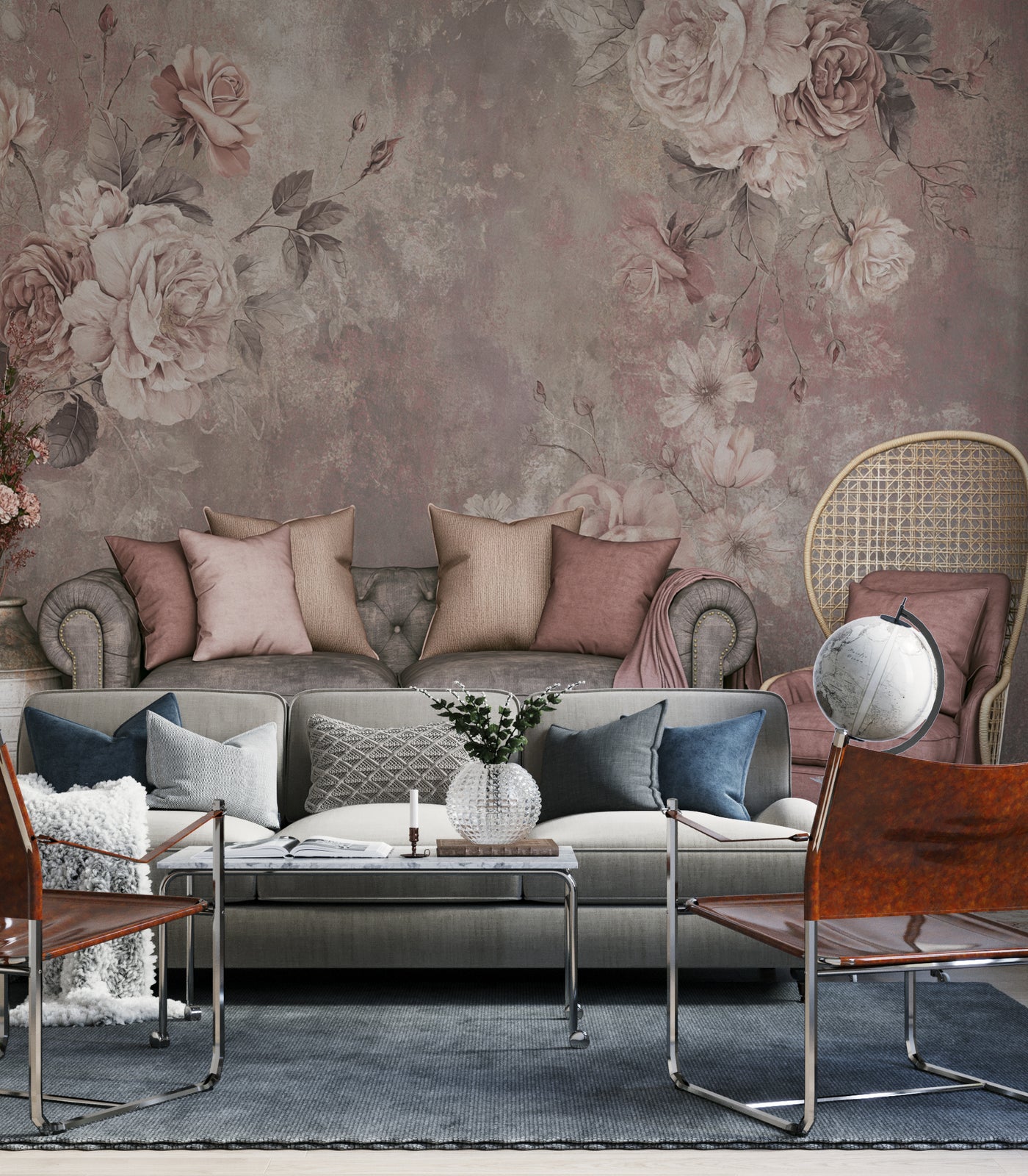 Floral Wallpaper Mural | Floral Wallpaper Mural Interior Decor