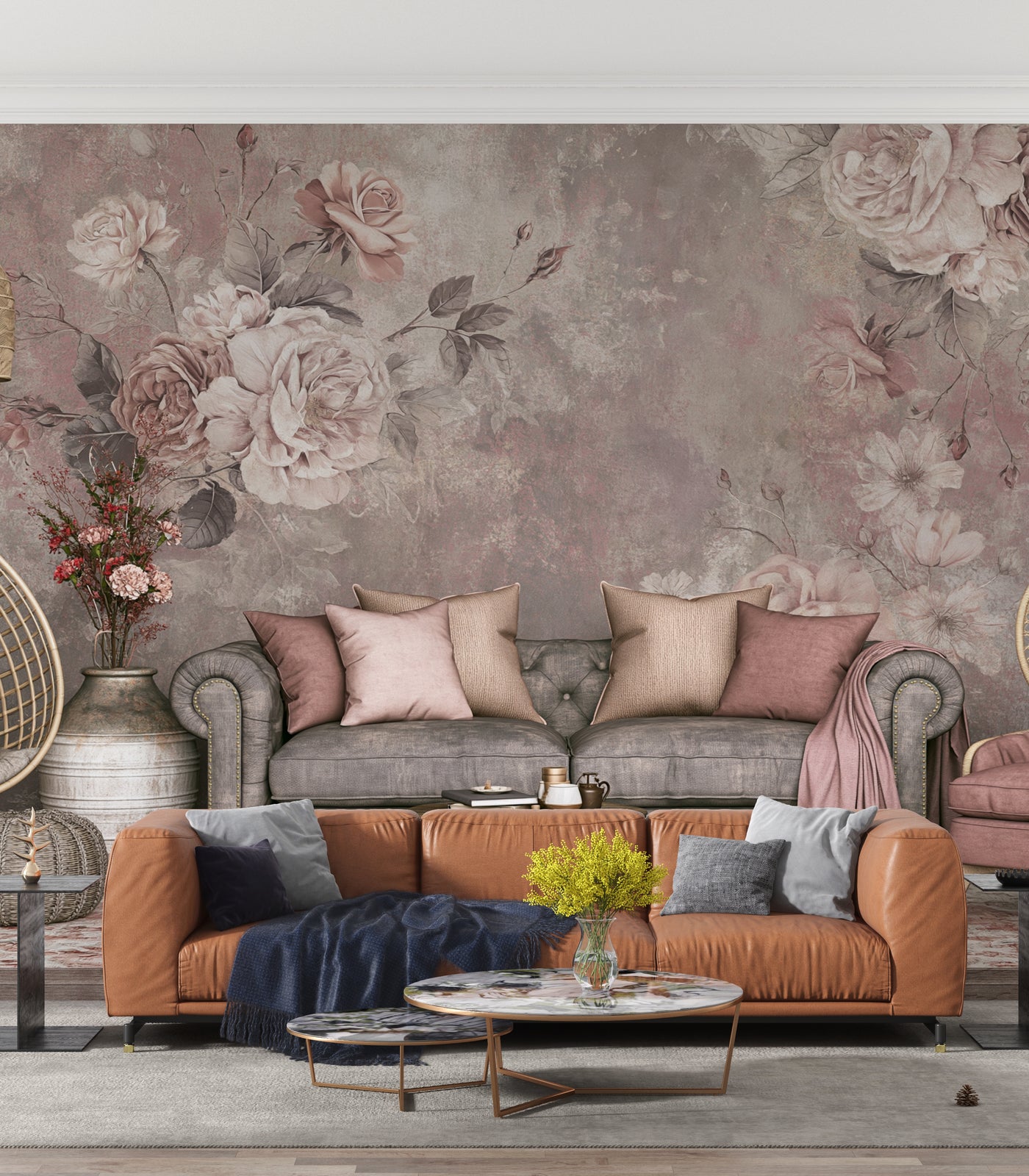Floral Wallpaper Mural | Floral Wallpaper Mural Interior Decor